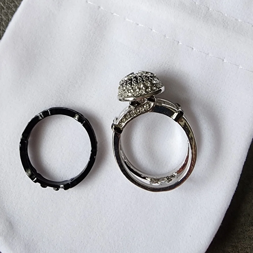 New the Nightmare before Christmas Jack skellington silver ring 2 in 1